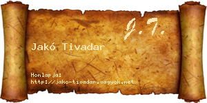 Jakó Tivadar névjegykártya